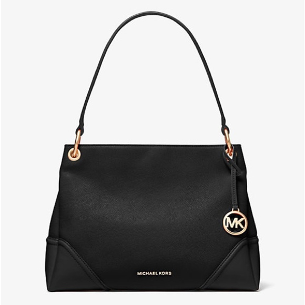 Michael‎ Kors Nicole Medium Leather Shoulder Bag Black